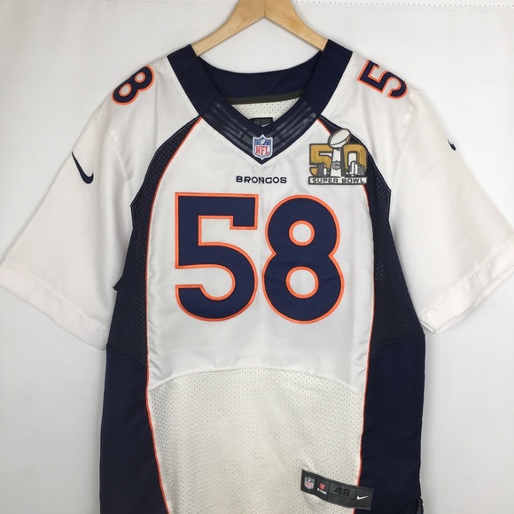 Nike Denver Broncos Super Bowl 50 Von Miller 58 NFL Football Jersey Mens Sz XL - Picture 3 of 13
